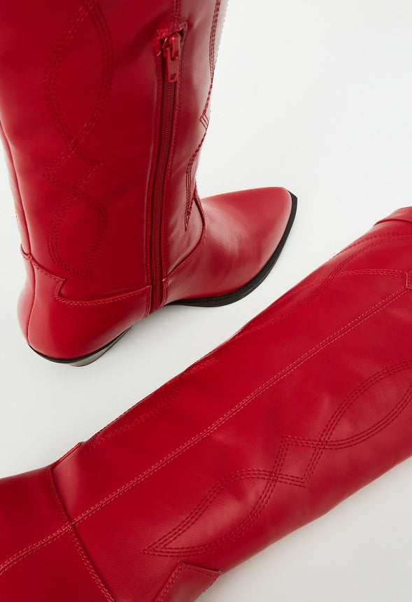 Tillie Western Boot Bright Red