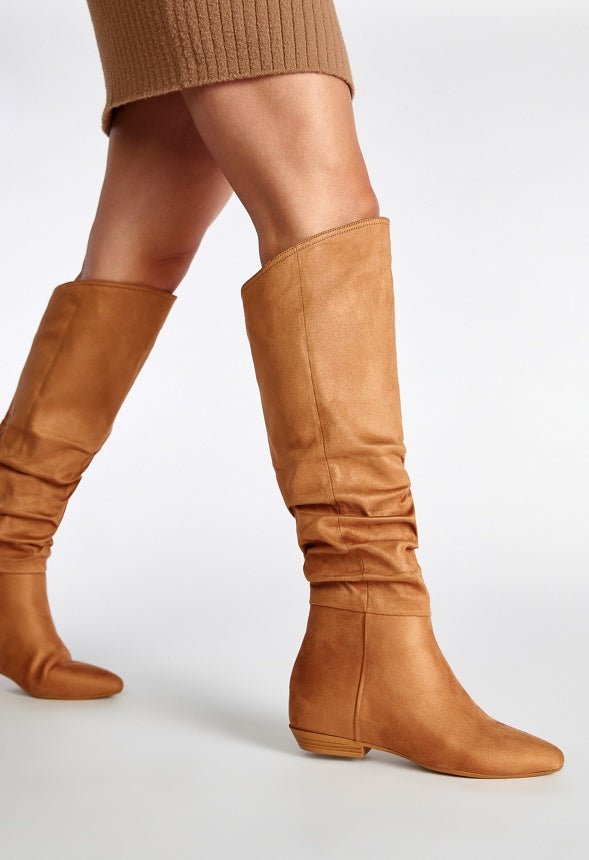 Issey Flat Boot Lt Camel