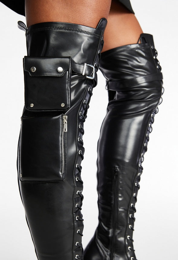 Emyr Over-The-Knee Boot Black Caviar