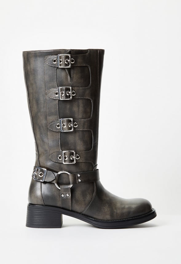Sable Flat Boot Distressed Black