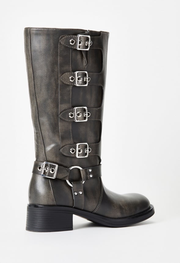 Sable Flat Boot Distressed Black