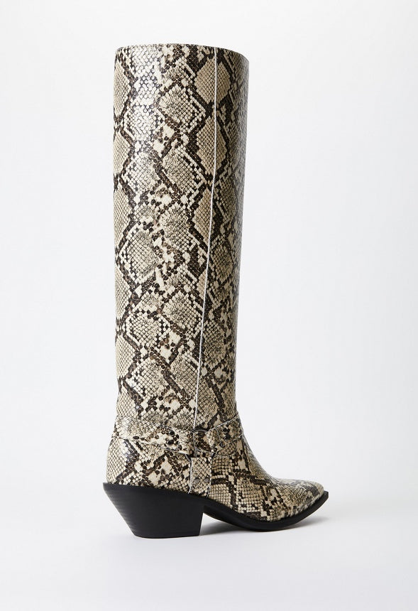 Goldie Flat Boot Snake Print