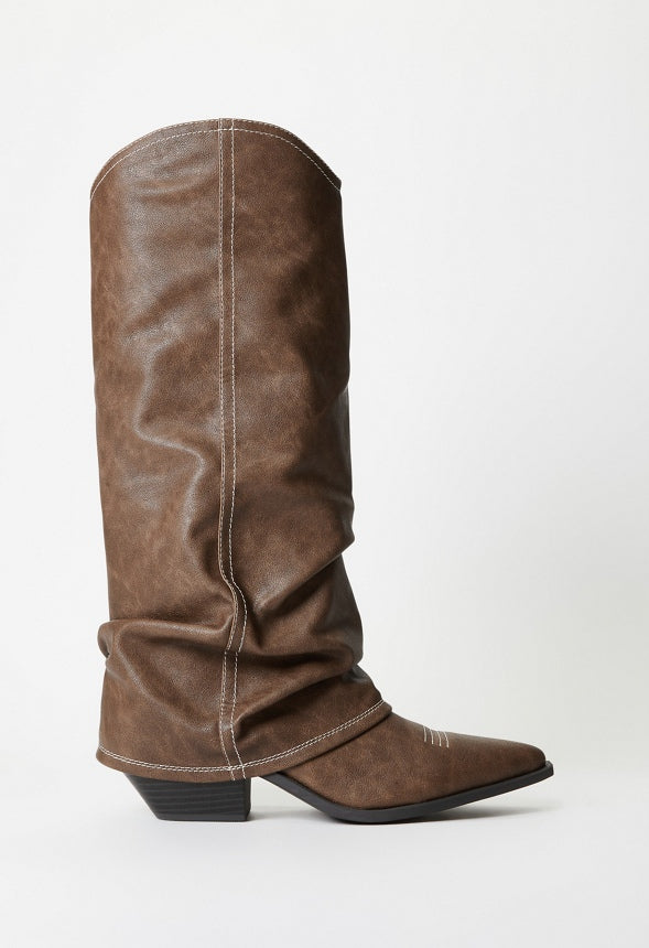 Tess Flat Boot Brown