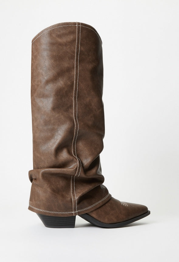 Tess Flat Boot Brown