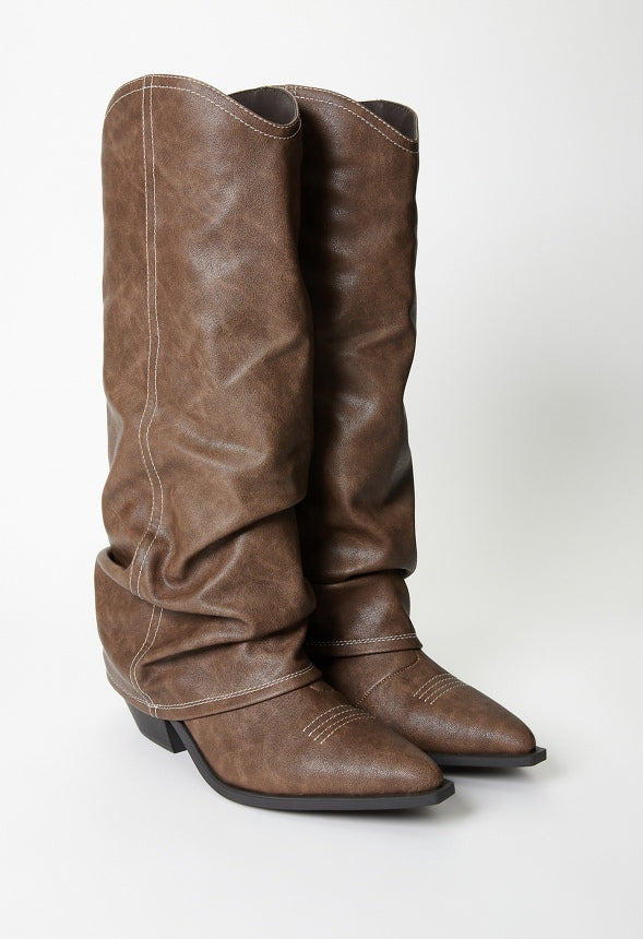 Tess Flat Boot Brown