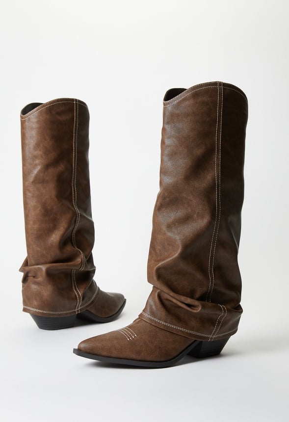 Tess Flat Boot Brown