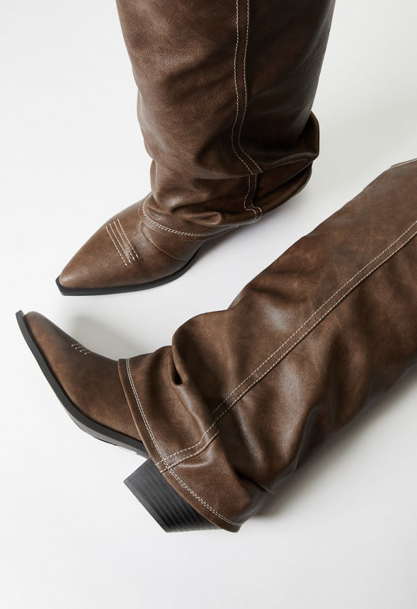 Tess Flat Boot Brown