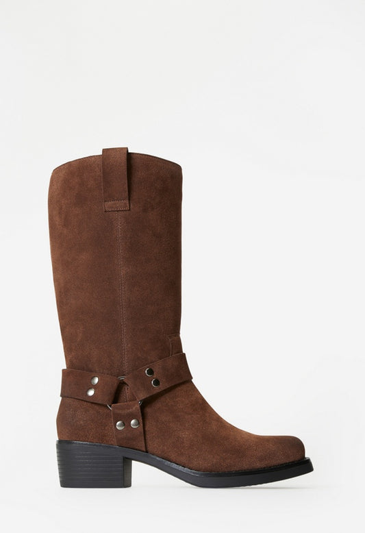 Braxton Flat Boot Dark Brown