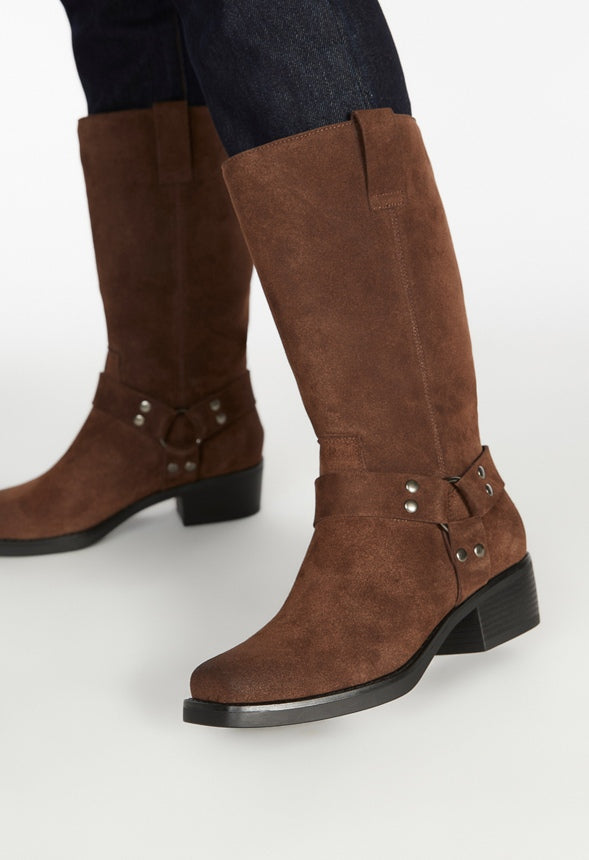 Braxton Flat Boot Dark Brown