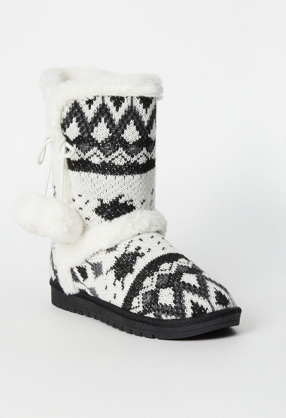 Idina Knit Pom Fuzzie Ivory Multi