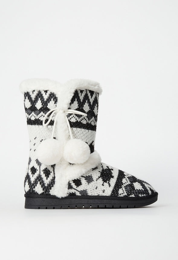Idina Knit Pom Fuzzie Ivory Multi