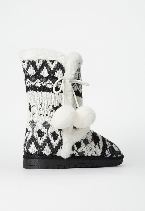 Idina Knit Pom Fuzzie Ivory Multi