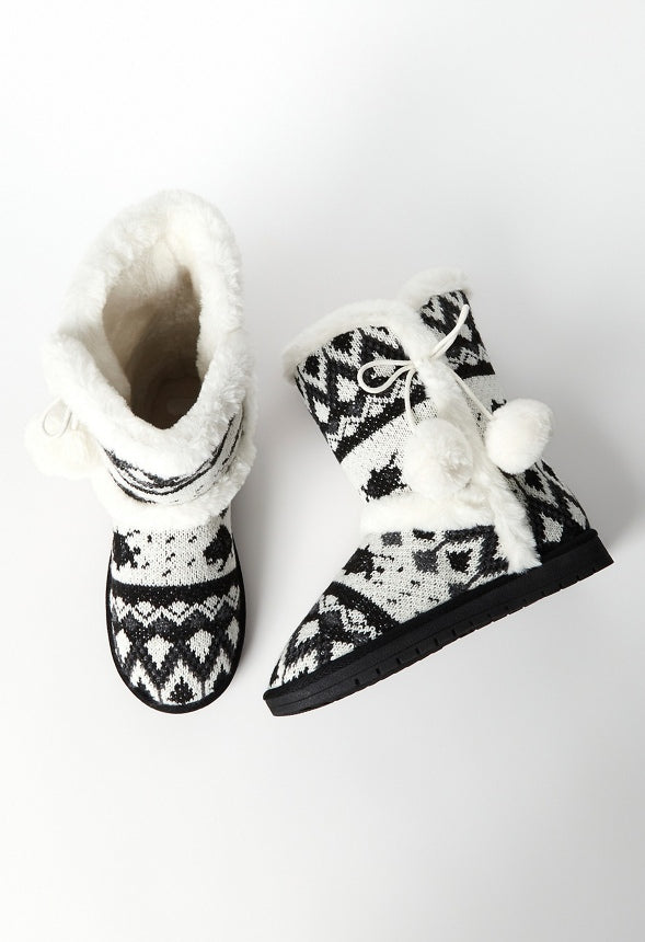Idina Knit Pom Fuzzie Ivory Multi