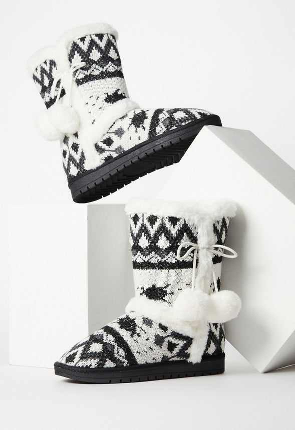 Idina Knit Pom Fuzzie Ivory Multi