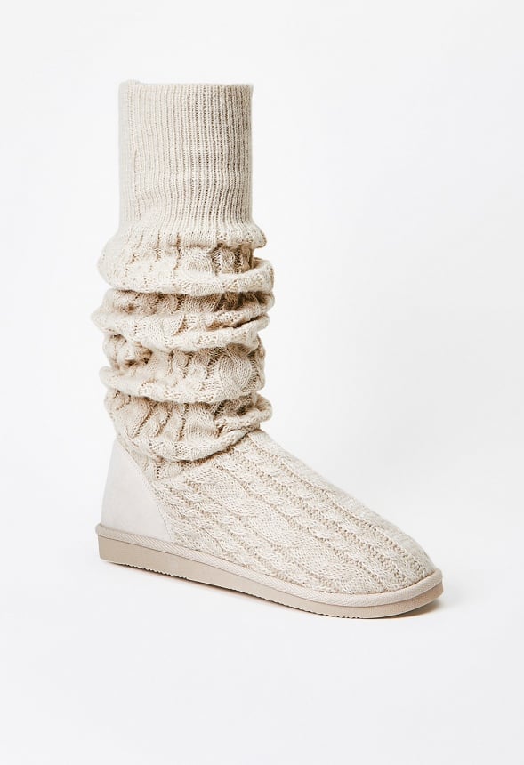 Brittany Knit Sock Fuzzie Marshmallow