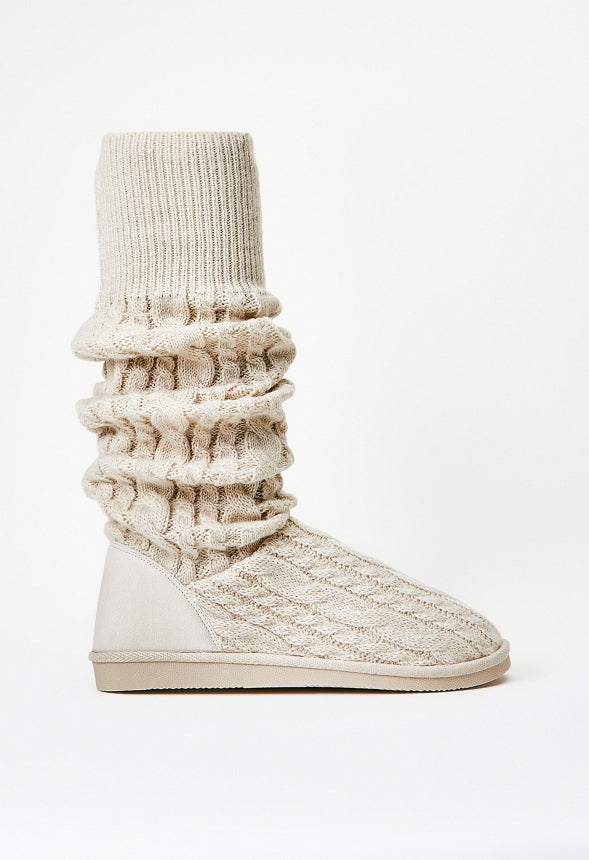 Brittany Knit Sock Fuzzie Marshmallow