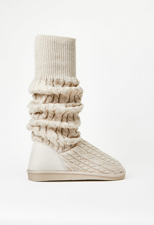 Brittany Knit Sock Fuzzie Marshmallow