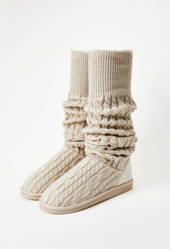 Brittany Knit Sock Fuzzie Marshmallow