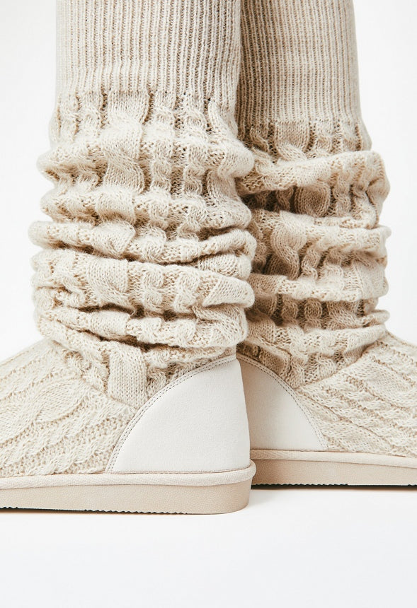 Brittany Knit Sock Fuzzie Marshmallow