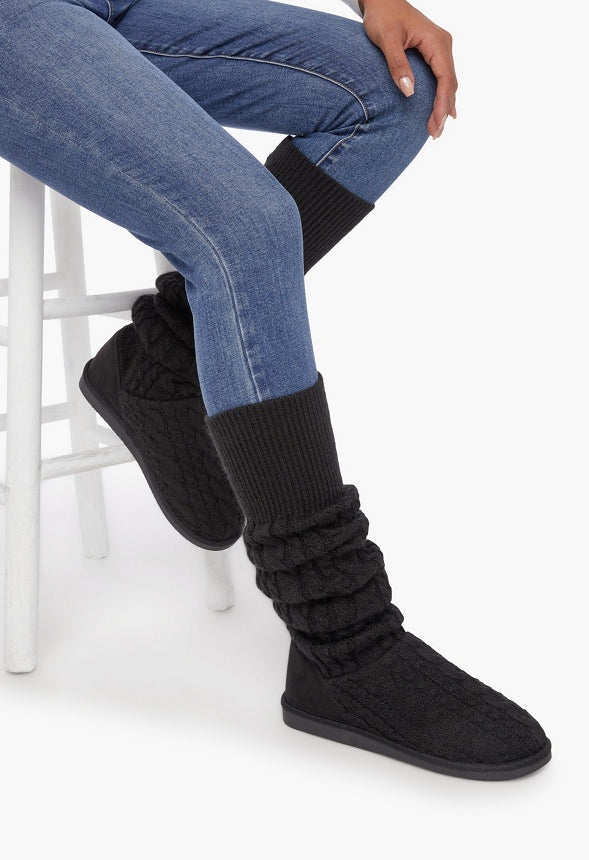 Brittany Knit Sock Fuzzie Black Caviar