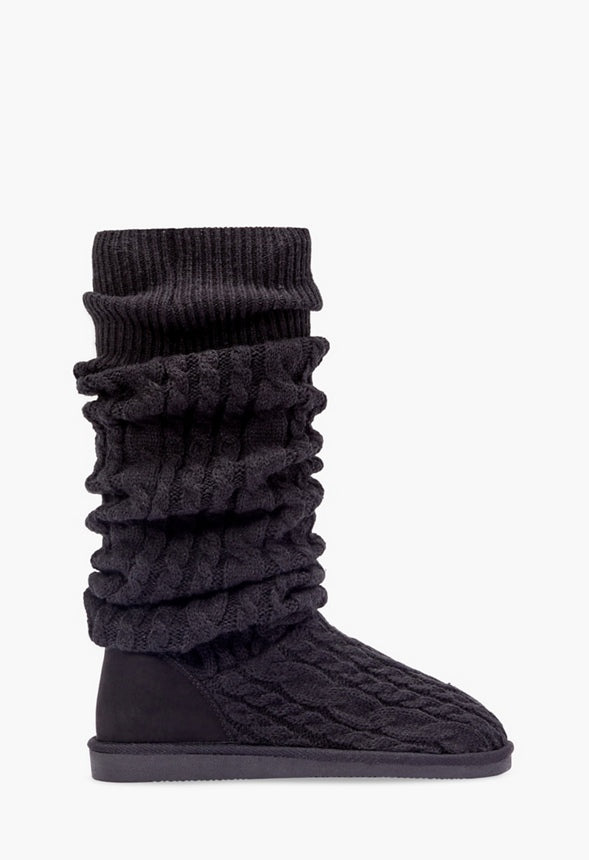 Brittany Knit Sock Fuzzie Black Caviar