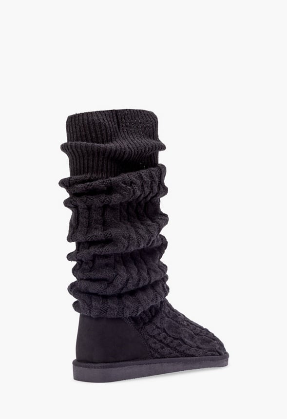 Brittany Knit Sock Fuzzie Black Caviar