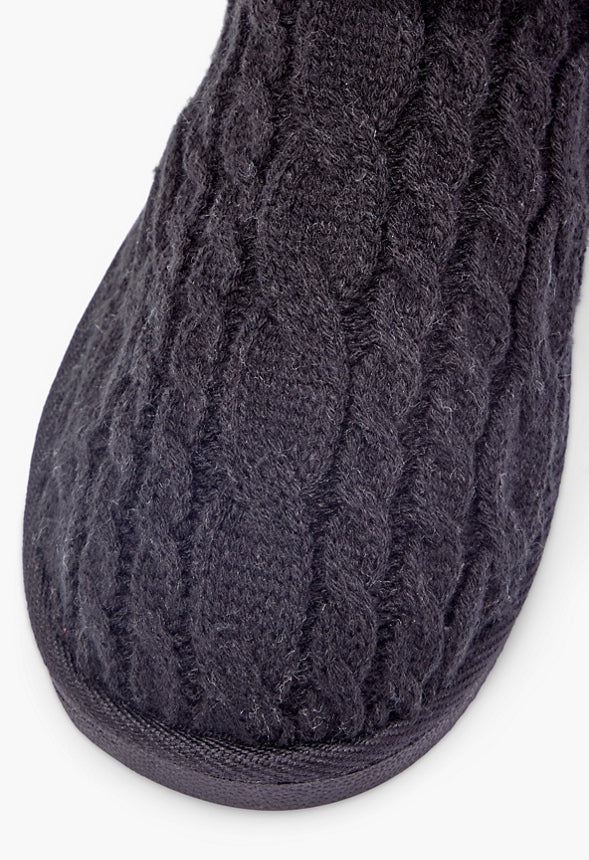 Brittany Knit Sock Fuzzie Black Caviar
