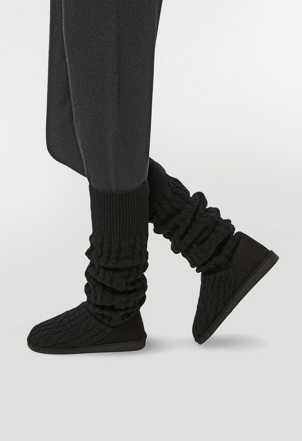Brittany Knit Sock Fuzzie Black Caviar