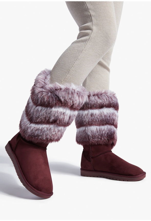 TAEBRELL FUZZY BOOTIE Oxblood