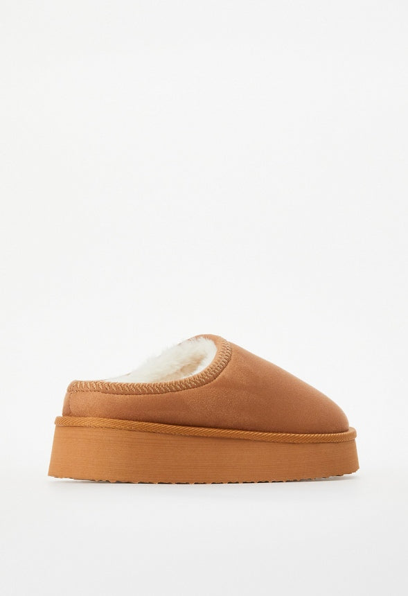 Hailey Platform Fuzzie Light Tan