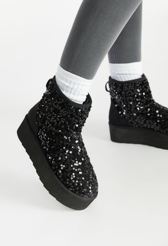 Porsha Fuzzie Bootie Black Caviar