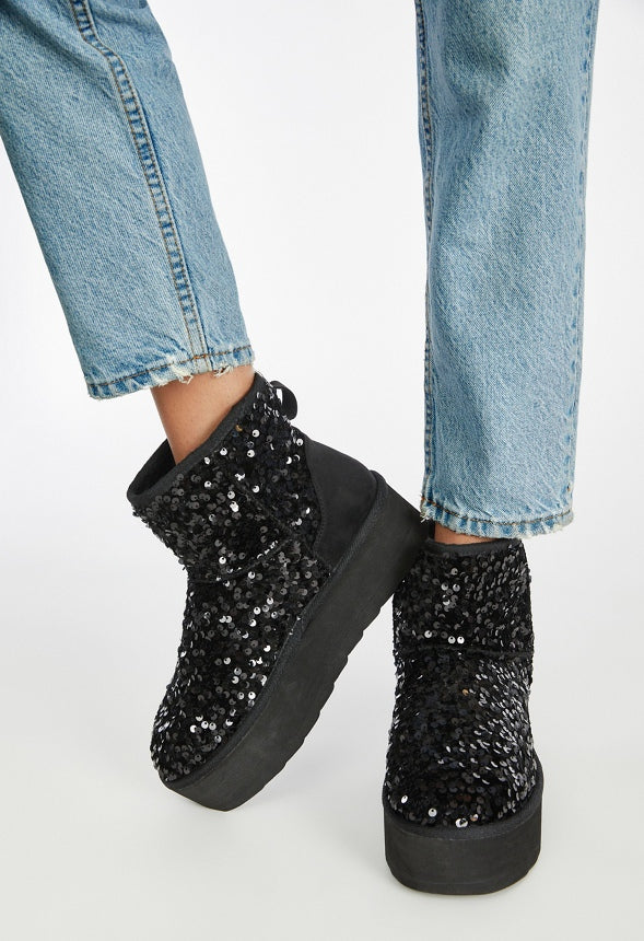 Porsha Fuzzie Bootie Black Caviar