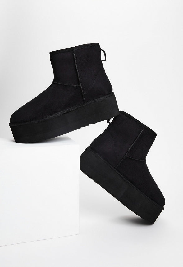 Porsha Fuzzie Bootie Matte Black