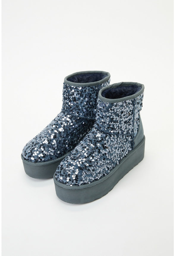 Porsha Fuzzie Bootie Stormy Weather Blue