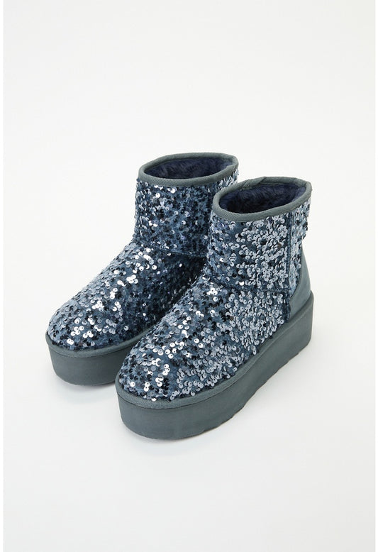 Porsha Fuzzie Bootie Stormy Weather Blue