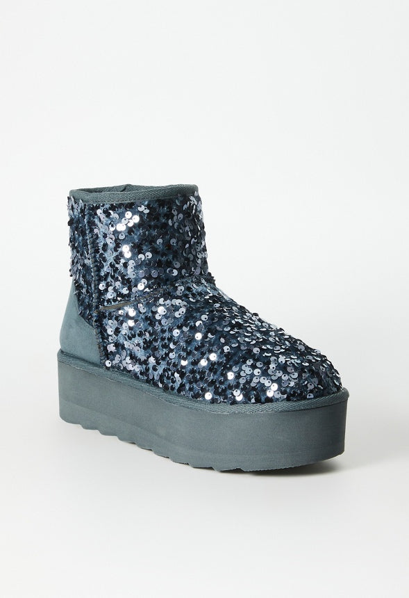 Porsha Fuzzie Bootie Stormy Weather Blue
