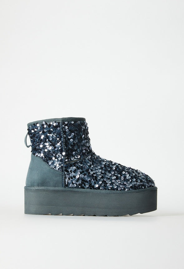 Porsha Fuzzie Bootie Stormy Weather Blue