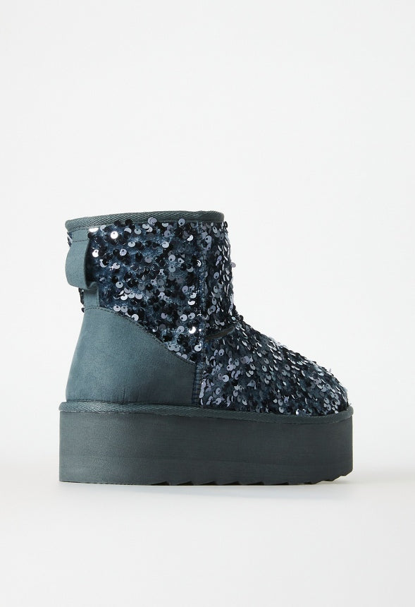 Porsha Fuzzie Bootie Stormy Weather Blue