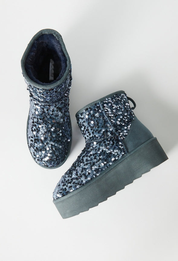 Porsha Fuzzie Bootie Stormy Weather Blue