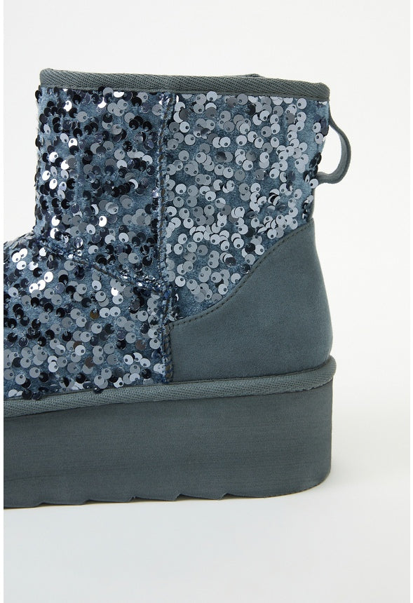 Porsha Fuzzie Bootie Stormy Weather Blue