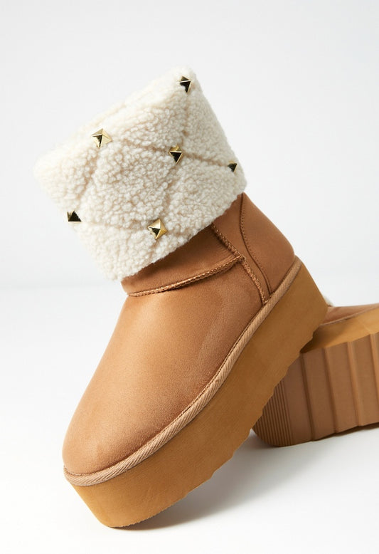 Nicola Fuzzie Bootie Light Camel