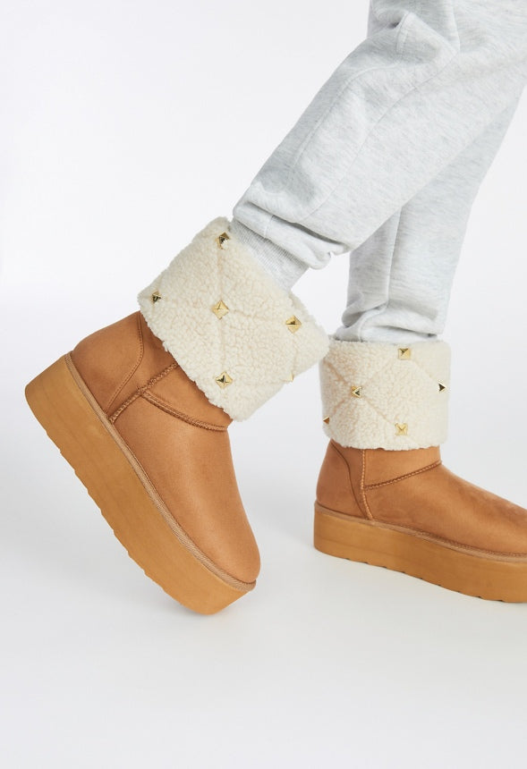 Nicola Fuzzie Bootie Light Camel