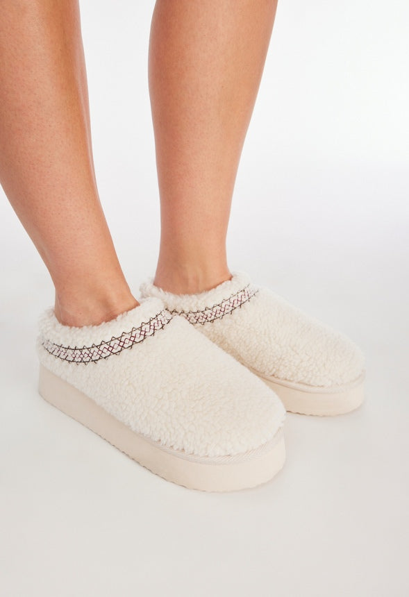 Hailey Platform Fuzzie Natural Shearling