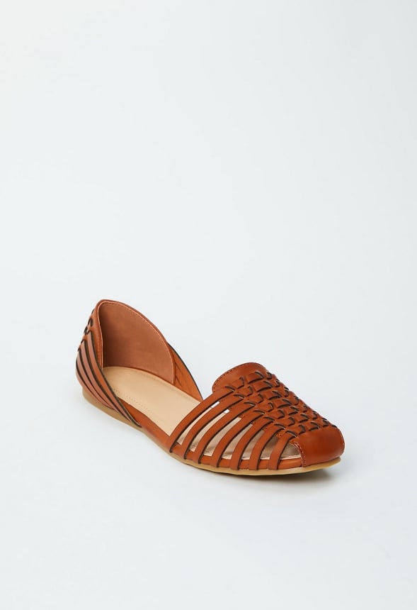 Lucita Woven Flat Cognac