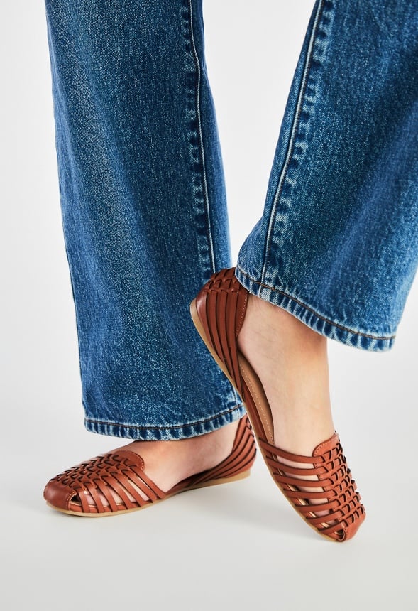Lucita Woven Flat Cognac