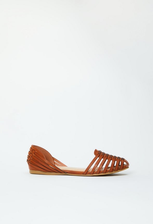 Lucita Woven Flat Cognac