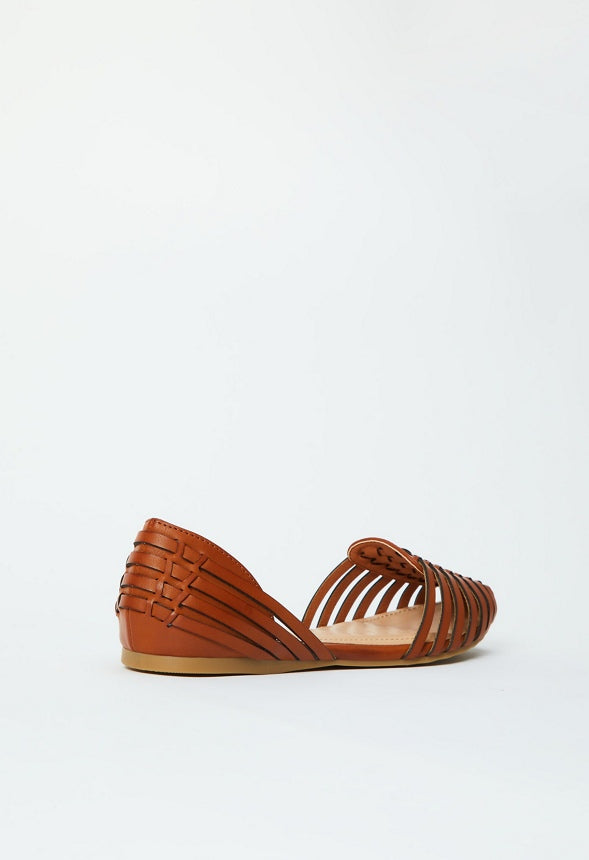 Lucita Woven Flat Cognac