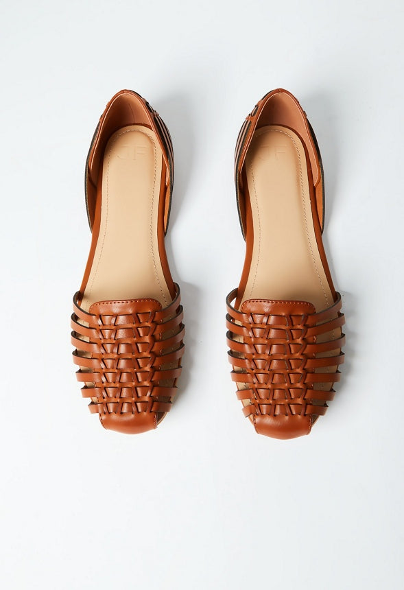 Lucita Woven Flat Cognac