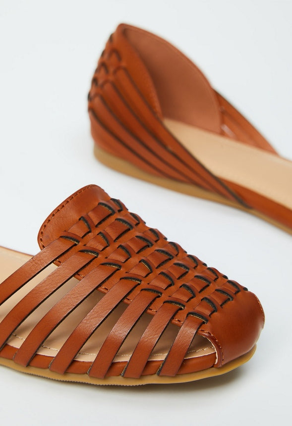 Lucita Woven Flat Cognac