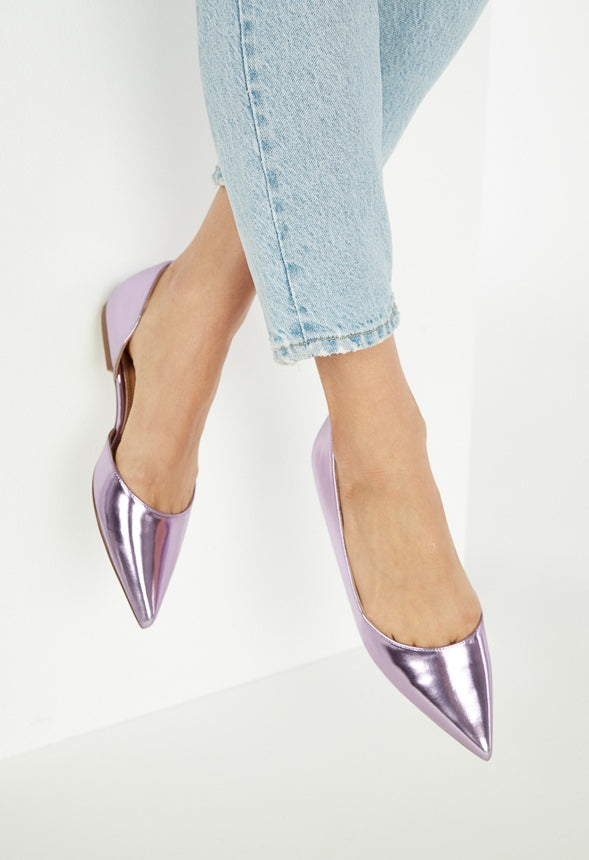 Byrdi Pointed Toe Flat Orchid Petal
